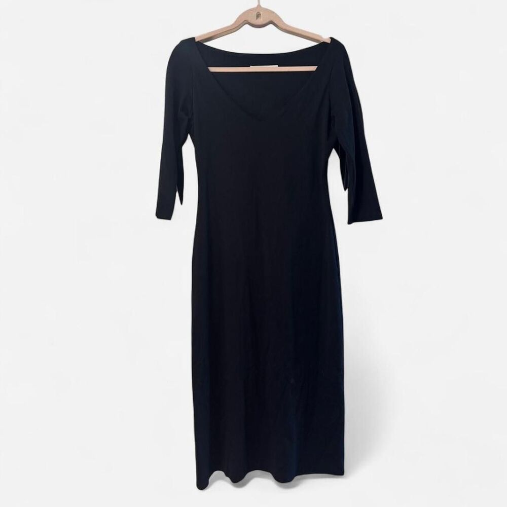 Susana Monaco Women's Black Cocktail Dress 3/4 Sleeve Stretchy